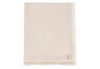 Blanket - Muslin Fringe Stripe - GOTS